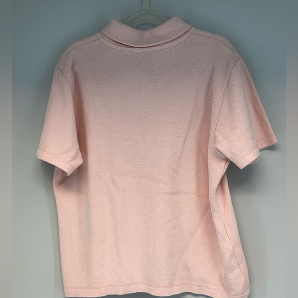 Orvis light pink sweater collared short sleeve size large v neck - Picture 5 of 8